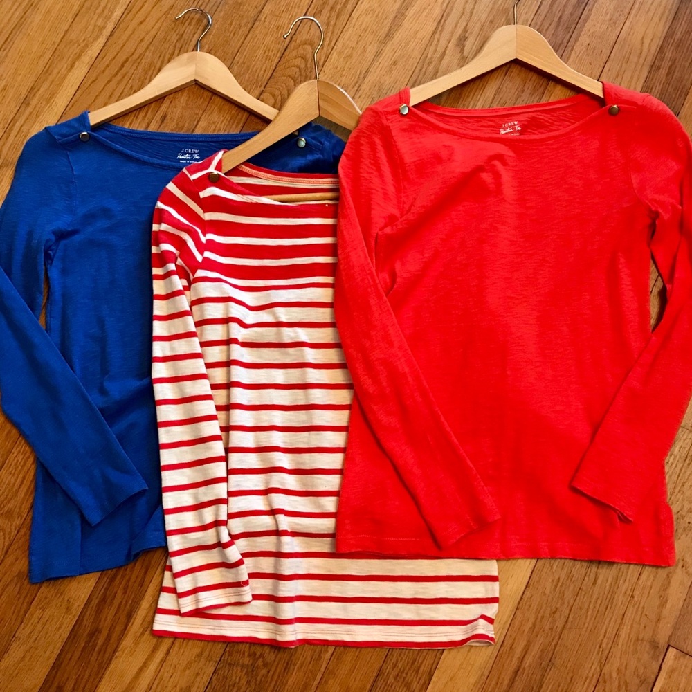 Lot of 3 J.Crew Painter’s Tees Small Boatneck